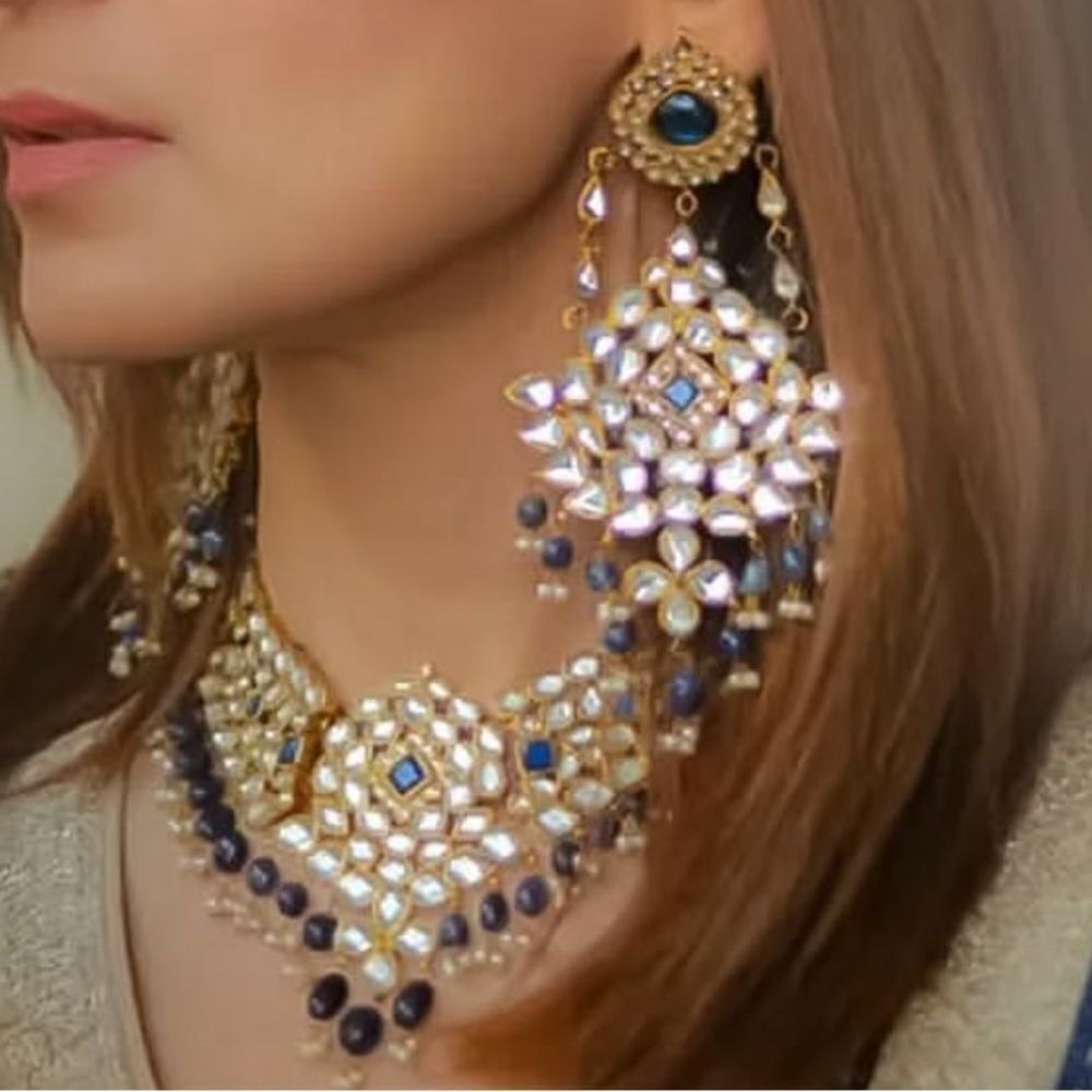 ALI JAVERI JEWELERS LUXURY PAKISTANI DESIGNER 
22K GOLD PLATED JHOOMER EARRINGS